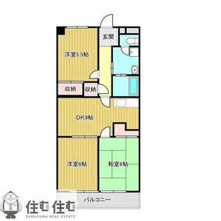 ミサトピア北山【2B号室】の間取り