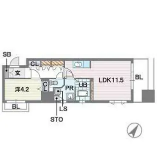 デイ―ウイングタワー【4階】の間取り