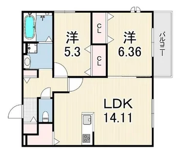 ルミエール野間北【2階】の間取り