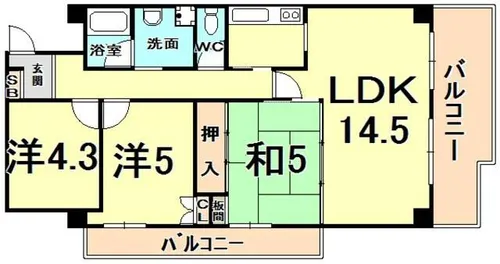 レジェンダリー小松【4階】の間取り