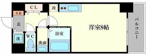 エスライズ難波EAST【9階】の間取り