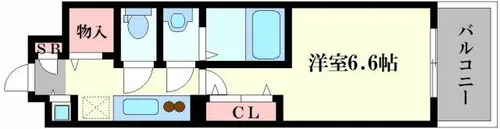 ラグゼ難波南【13階】の間取り