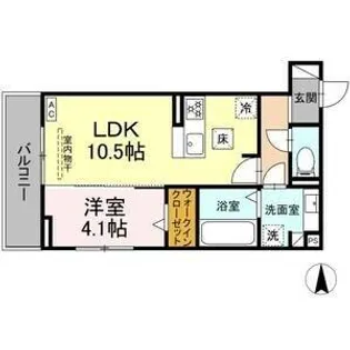 ルヴィータ庄内通【1階】の間取り