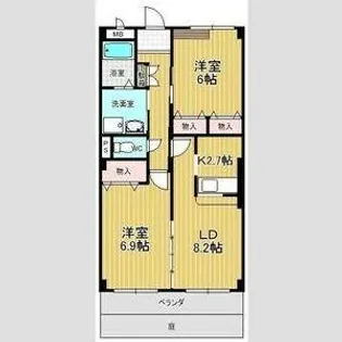 プランドール鎌倉台Ⅱ【1階】の間取り