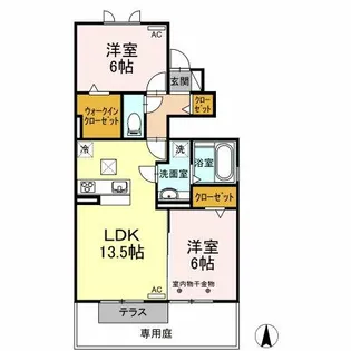 ラ・プレミール天神【1階】の間取り