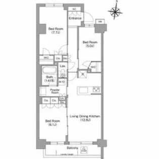 兵庫県神戸市東灘区住吉本町3丁目【マンション】の間取り