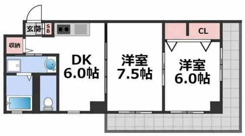 ジェイプライド今里南【4階】の間取り
