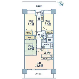 ルシオーレB棟【4階】の間取り
