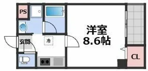 ソリティア桃谷【3階】の間取り