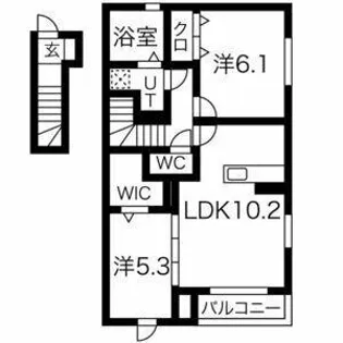 フェーブ千代が丘【201号室】の間取り