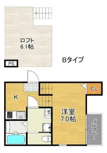 ハーモニーテラス墨江【2階】の間取り