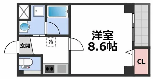 ソリティア桃谷【1階】の間取り