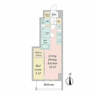 クロスレジデンス阿波座【14階】の間取り