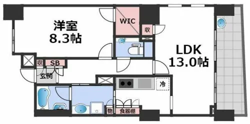 ロイヤルパークス桃坂【11階】の間取り