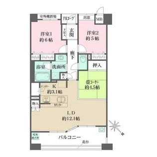 パレ苦楽園ファインステイ【304号室】の間取り