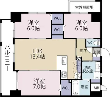La casa戸畑(ラ・カーサ)【201号室】の間取り