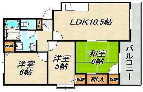 リオ谷上【1階】の間取り