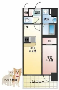 エスリードレジデンス梅田グランゲート【13階】の間取り