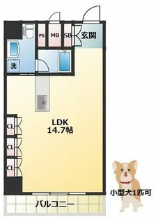 アーデンタワー南堀江【4階】の間取り