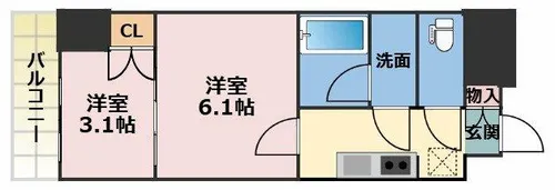 ウエリスアーバン守口【8階】の間取り