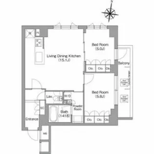 兵庫県神戸市東灘区住吉本町3丁目【マンション】の間取り