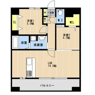 KL東比恵Ⅱ【0601号室】の間取り