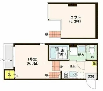 ハーモニーテラス一社【2階】の間取り
