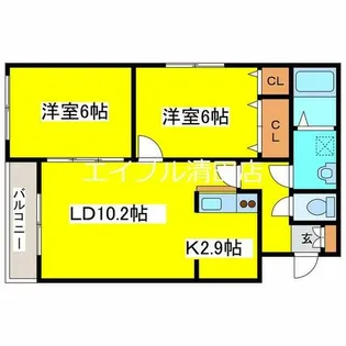 ひまわり【203号室】の間取り