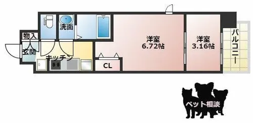 AELL OSAKA EAST【7階】の間取り