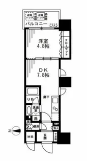 ザ・パークハビオ天満橋【9階】の間取り