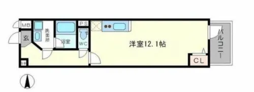 ラクラス長堀橋【12階】の間取り