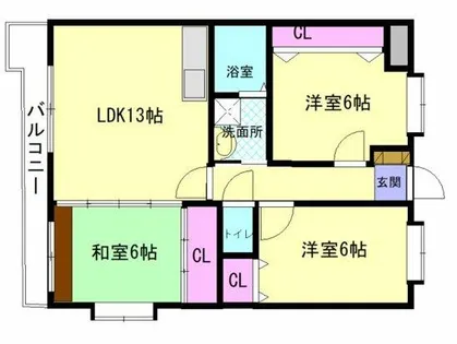 アメニティ旗崎【1階】の間取り
