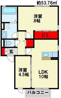 エストレージャA棟【2階】の間取り