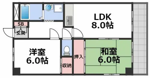 M’プラザ城東弐番館【8階】の間取り