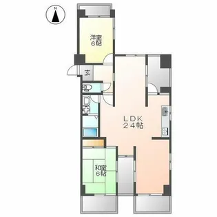 三旺マンション鶴舞【4階】の間取り
