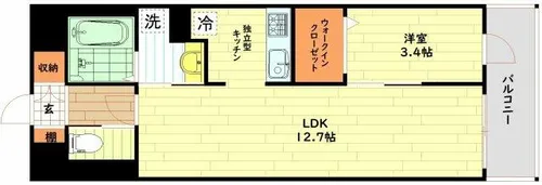 LaSante梅田北【9階】の間取り