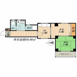 松葉第一マンション【2階】の間取り