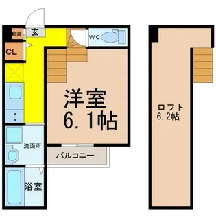グリーンレイク中小田井【1階】の間取り