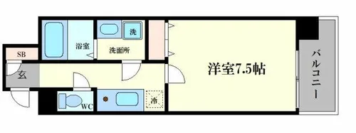 ブラン靭公園【5階】の間取り