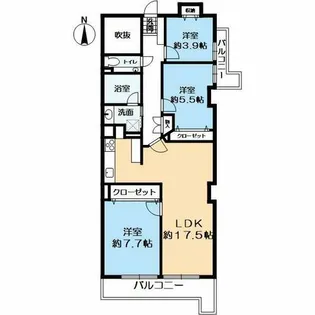 ビクトリアコート夙川【202号室】の間取り