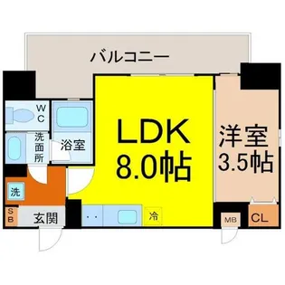 グランドゥール名駅西【8階】の間取り