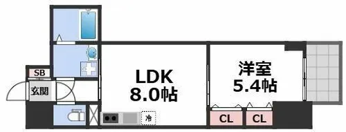 S-RESIDENCE阿波座bouncy【207号室】の間取り