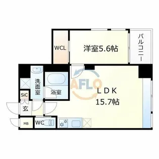 プレジオ長田【5階】の間取り