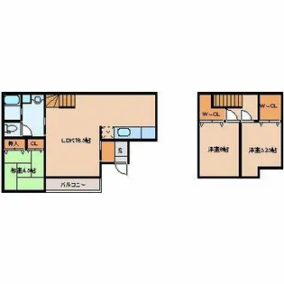 福岡県朝倉市平塚【一戸建】の間取り