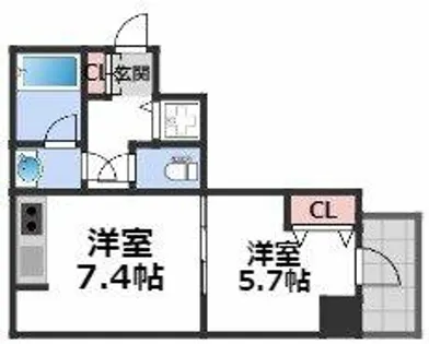 スプランディッド堀江【10階】の間取り