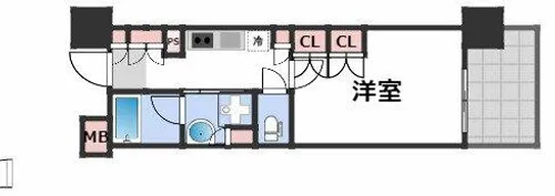 パークアクシス大阪新町【12階】の間取り