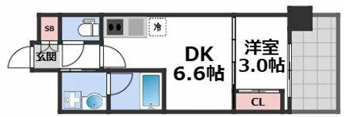 アーバネックス西長堀【4階】の間取り