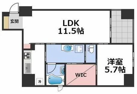 ルクレ堺筋本町レジデンス【9階】の間取り