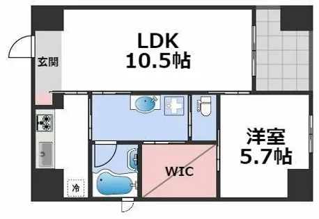 ルクレ堺筋本町レジデンス【12階】の間取り