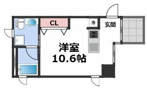 ルクレ堺筋本町レジデンス【2階】の間取り